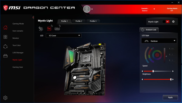 Dragon Center_Mystic Light_MSI MEG Z490 UNIFY_1