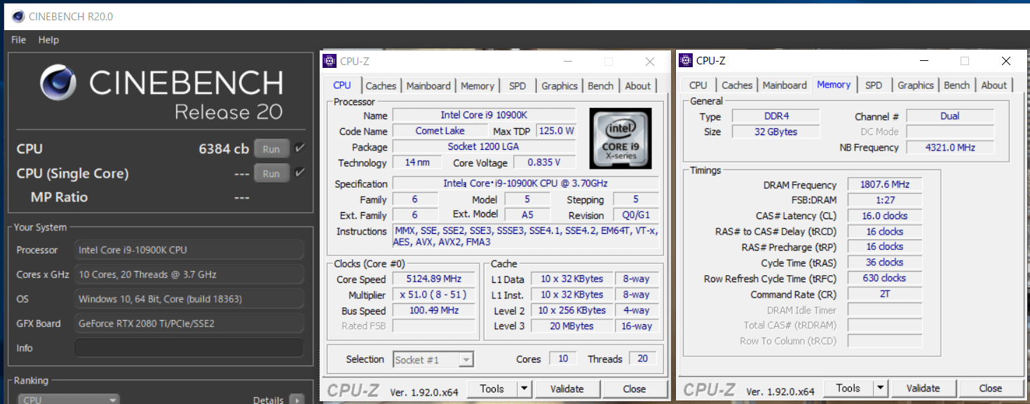 Intel Core i9 10900K_cinebench-R20