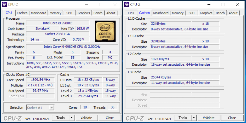 G-Tune MASTERPIECE i1730PA3-SP-DL_Core i9 9980XE_CPU-Z