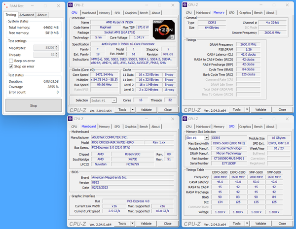 Crucial CT2K16G48C40U5_7950X_16Gx2_5200C42_RT