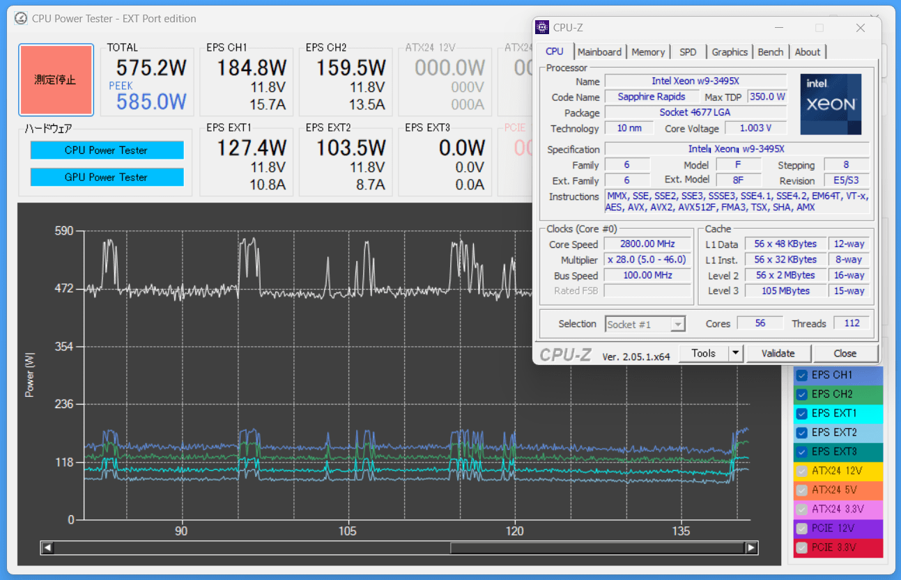 ASUS Pro WS W790E-SAGE SE_temp_2_3495X_500W_def_woMF_pow