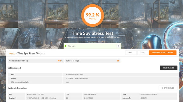 GeForce RTX 3090 EKWB_Time Spy Stress Test