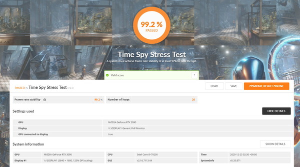 GeForce RTX 3090 EKWB_Time Spy Stress Test