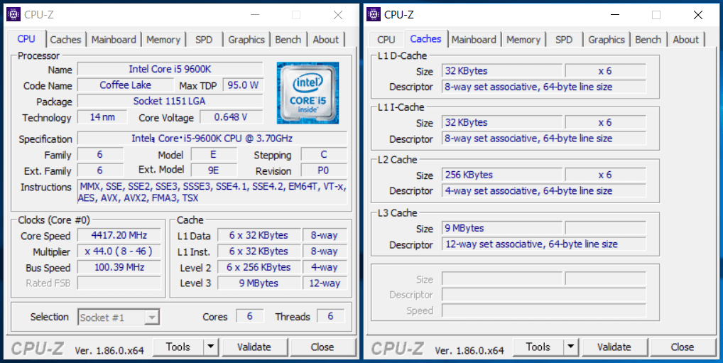 Core i5 9600K_CPU-Z