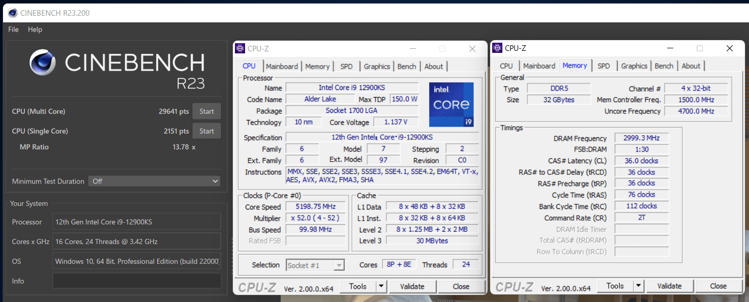 Intel Core i9 12900KS_Cinebench R23