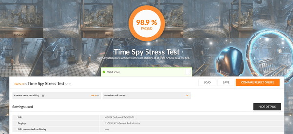 Palit GeForce RTX 3060 Ti Dual_TimeSpy Stress Test