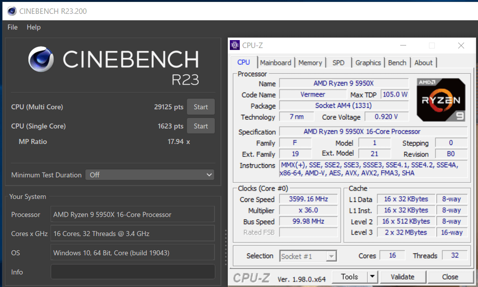 Ryzen 9 5950X_PBO_Cinebench R23