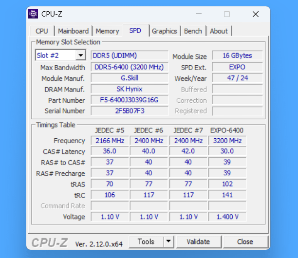 G.Skill Trident Z5 Neo RGB_F5-6400J3039G16GX2-TZ5NR_CPU-Z