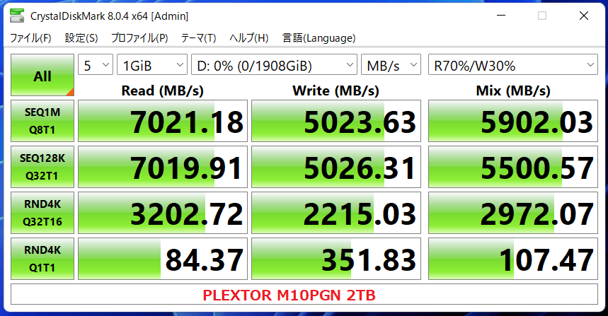 PLEXTOR M10PGN 2TB_CDM8