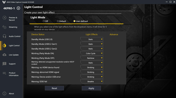 ASUS Video Capture Console_4_lighting