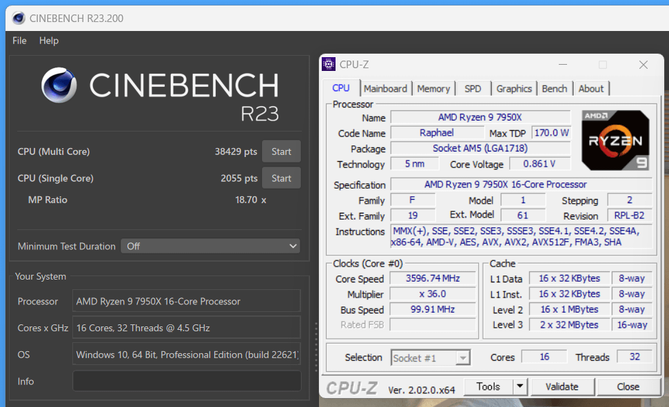 AMD Ryzen 9 7950X_Cinebench R23
