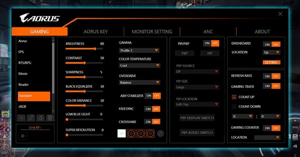GIGABYTE AORUS FI32U_OSD-Sidekick