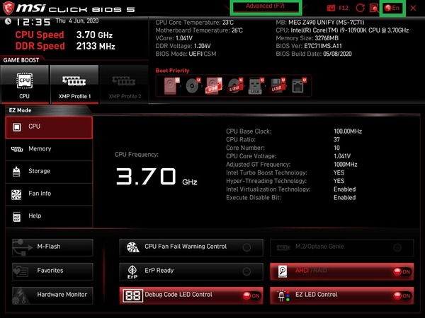 MSI MEG Z490 UNIFY_BIOS_1