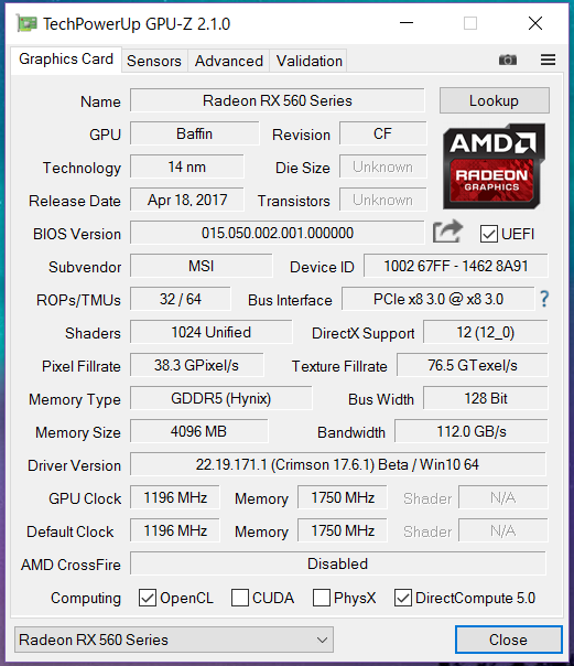RX 560 MSI AERO ITX_gpu-z