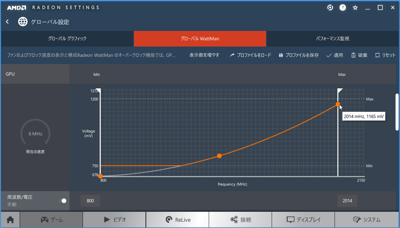 SAPPHIRE NITRO+ Radeon RX 5700 XT_WattMan_clock