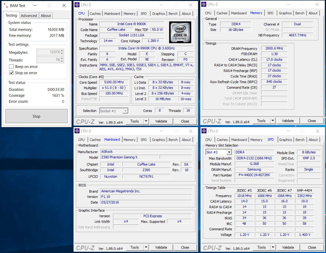 ASRock Z390 Phantom Gaming X_OC Test_RAM Test