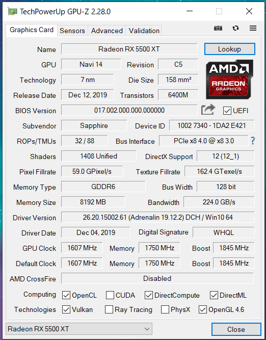 SAPPHIRE PULSE Radeon RX 5500 XT(Quiet)_GPU-Z (1)