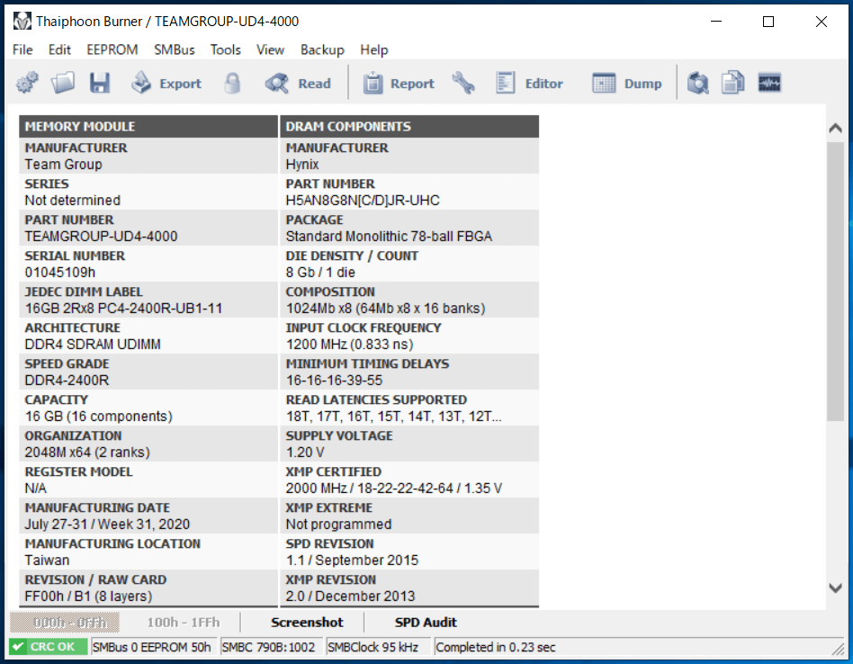 Team T-FORCE Dark Zα TDZAD432G4000HC18JDC01-AM_Spec