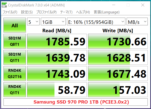 Samsung 970 PRO 1TB(PCIE3.0x2)