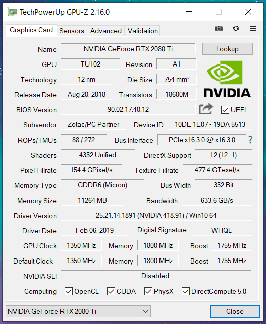 ZOTAC GAMING GeForce RTX 2080 Ti AMP Extreme Core_GPU-Z (1)