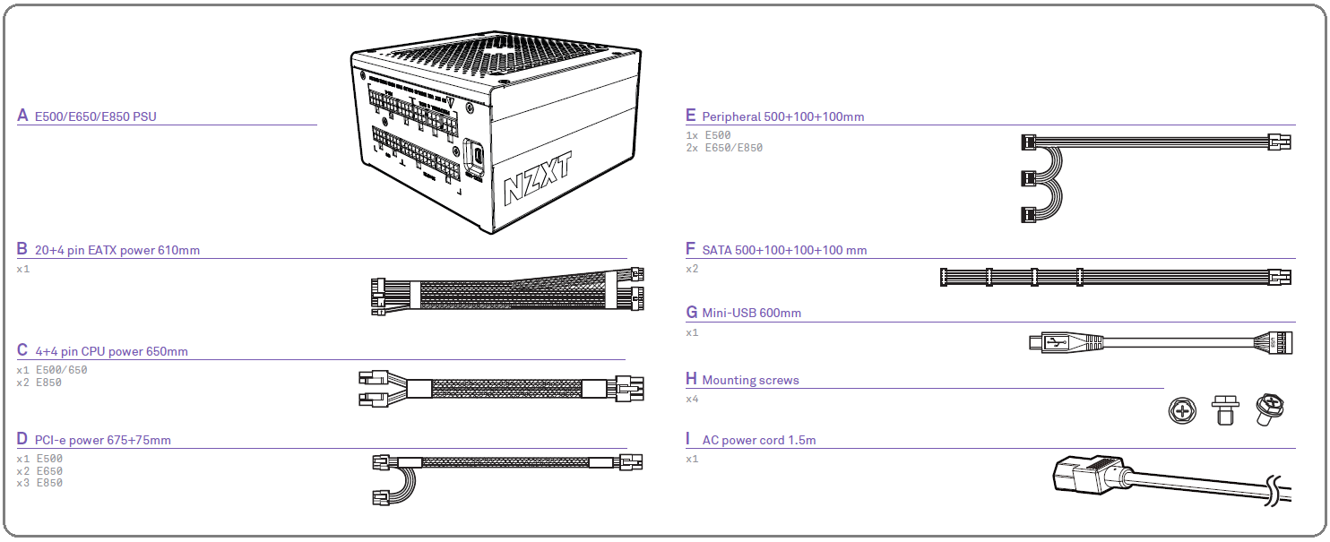 NZXT PSU E-Series_list