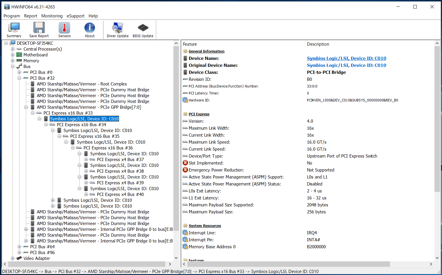 HighPoint SSD7505_HWiNFO