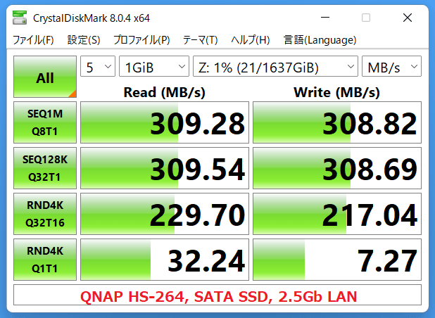 QNAP HS-264_CDM8_SATA SSD x1_2.5Gb LAN
