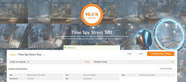 ZOTAC GAMING GeForce RTX 2080 Ti AMP Extreme_TimeSpy Stress Test
