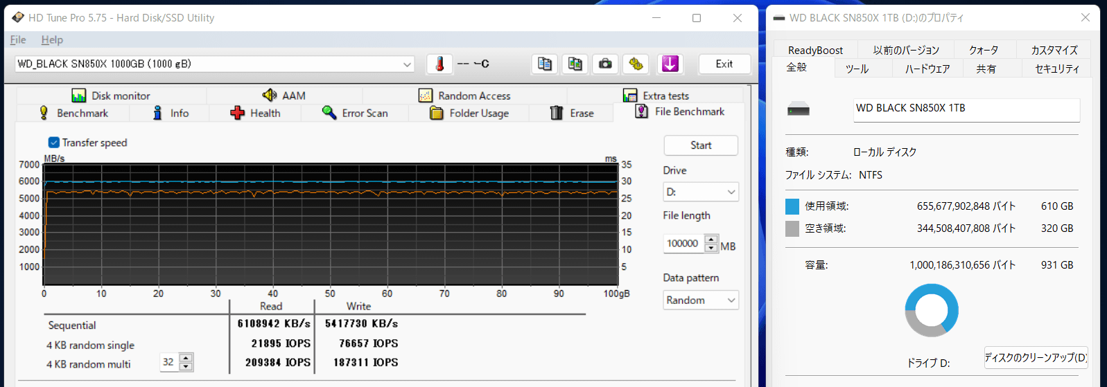 WD BLACK SN850X 1TB_SLC_300GB-Free