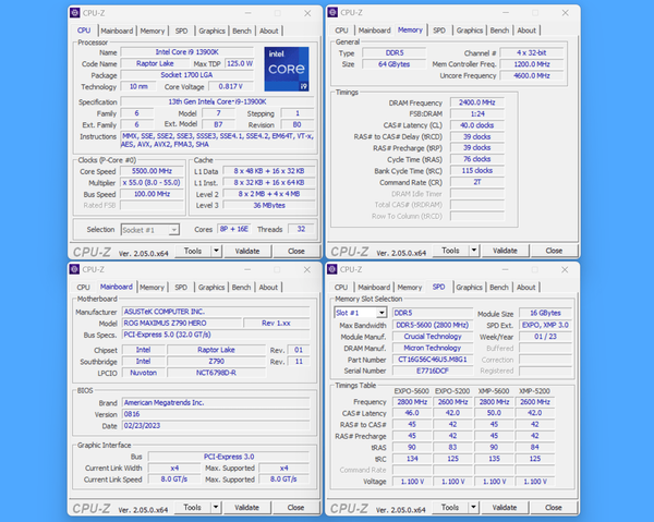 Crucial CT2K16G48C40U5_13900K_16Gx2_4800C40_boot