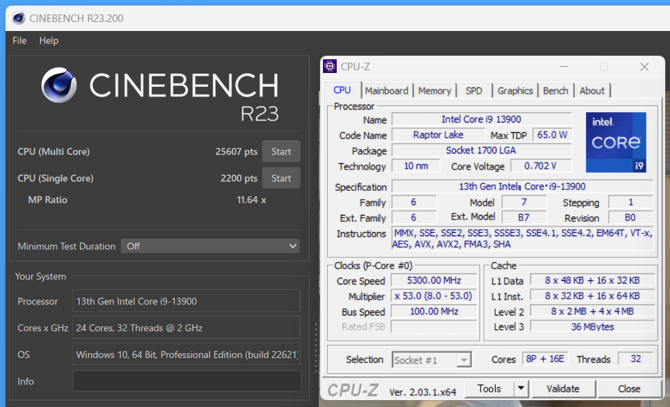 Intel Core i9 13900_Cinebench R23