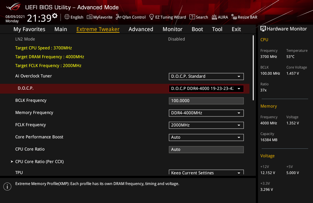 Kingston FURY Renegade DDR4 RGB_4000MHz-C20_X570_BIOS