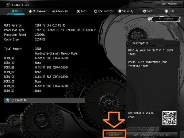 ASRock X299 Taichi CLX_BIOS_1