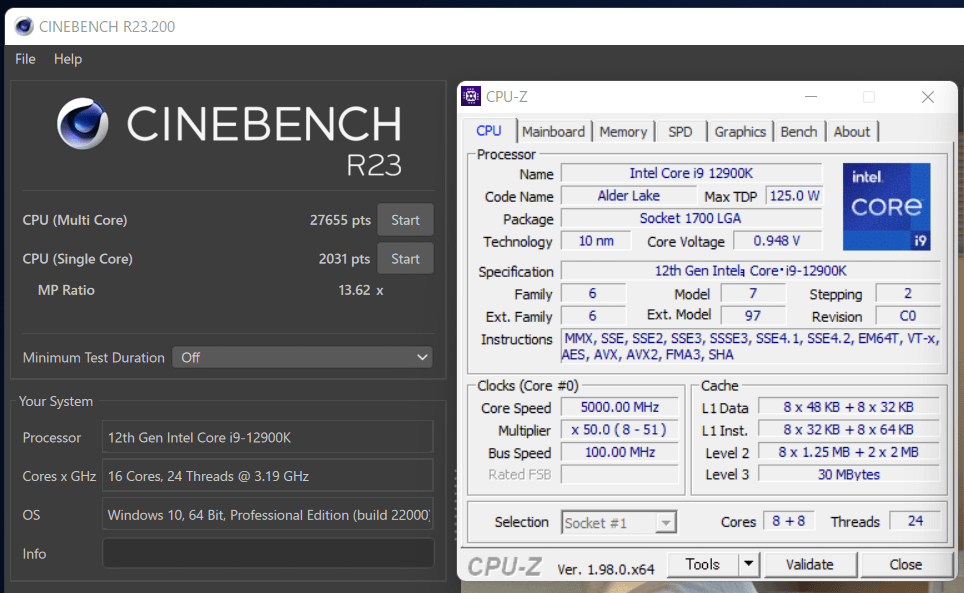 GIGABYTE Z690M AORUS ELITE DDR4_12900K_Cinebench R23