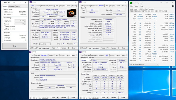 ASUS ROG Crosshair VIII Dark Hero_5950X_3600MHz_C14_ramtest