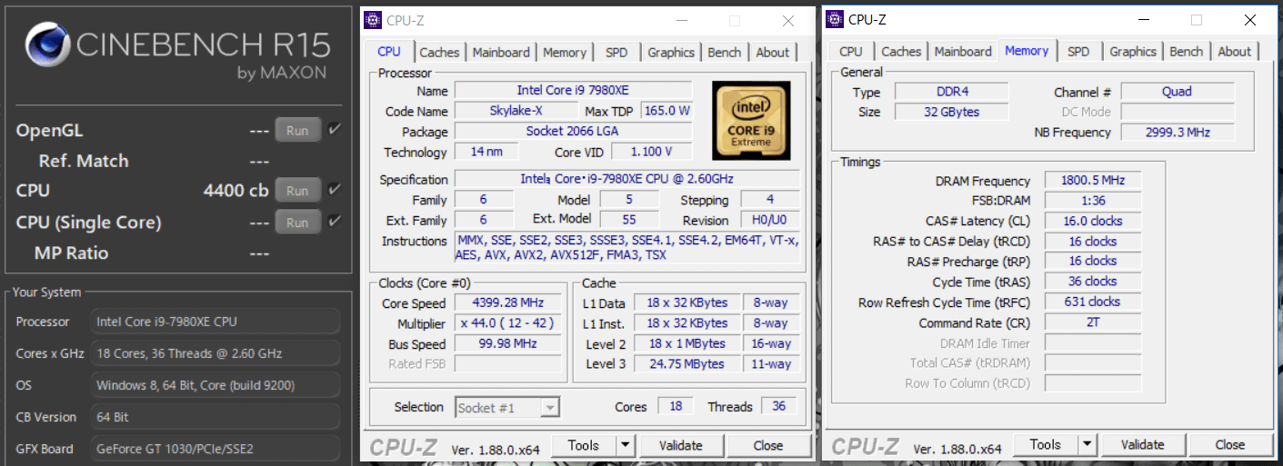ASUS ROG RAMPAGE VI EXTREME Omega_OC Test_cinebench