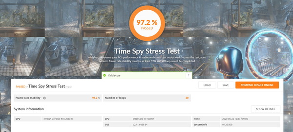 G-Master Hydro Z490_3DMark TimeSpy Stress Test