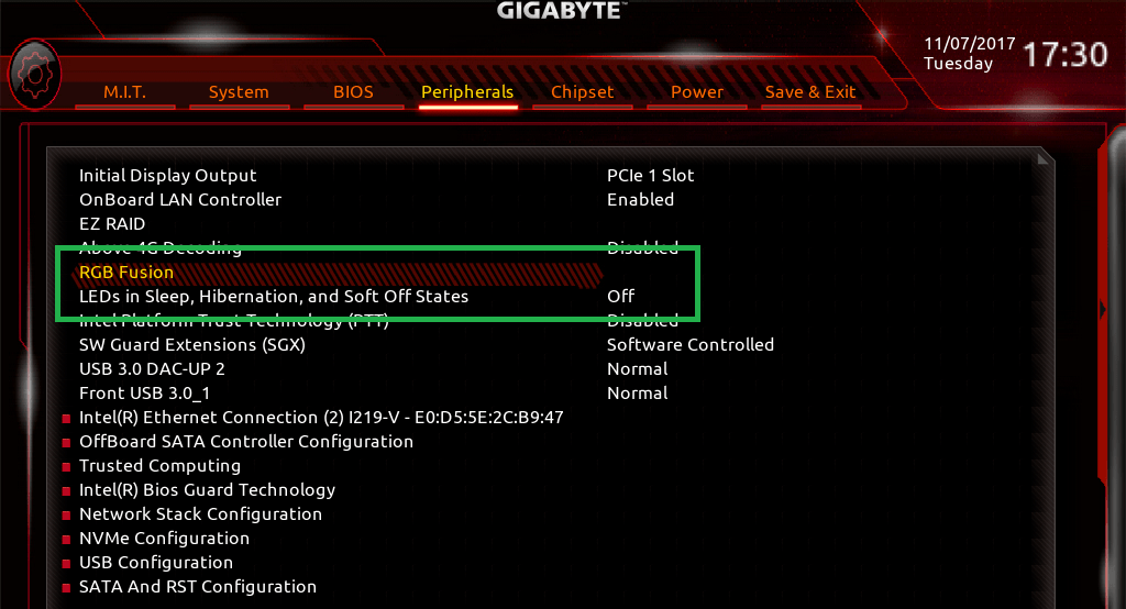 GIGABYTE Z370 AORUS Gaming 7_BIOS_LED_1