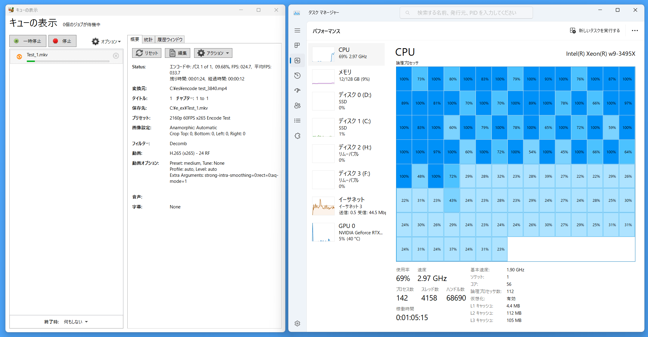 Intel Xeon w9-3495X_Processor Group_encode_x265_x1