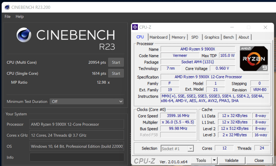 AMD Ryzen 9 5900X_Cinebench R23
