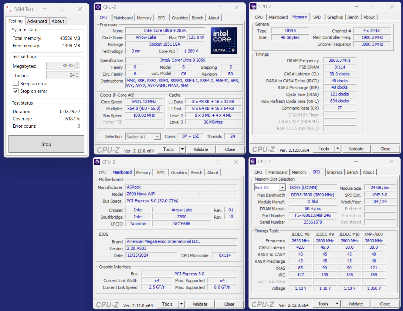 ASRock Z890 Nova WiFi_GTZ_24GBx2_7600-C38_RT