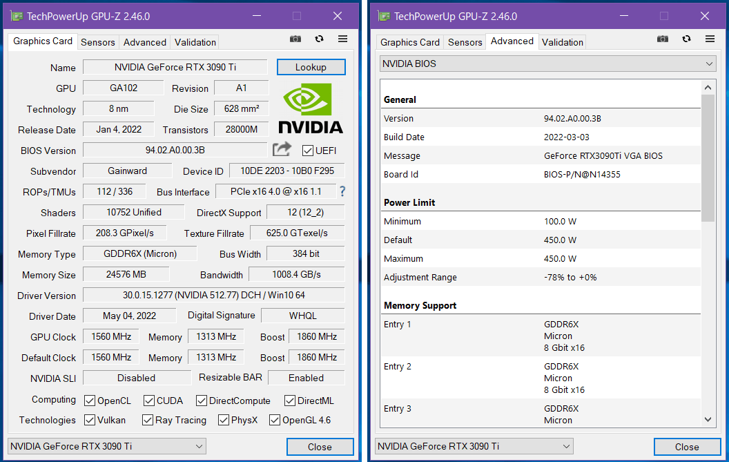 Gainward GeForce RTX 3090 Ti Phantom_GPU-Z