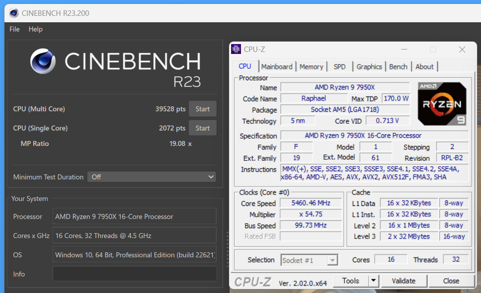 ASRock B650E PG-ITX WiFi_7950X-PBO_Cinebench R23