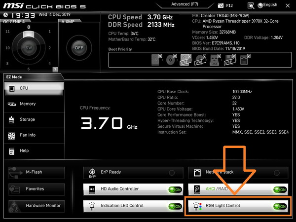 MSI Creator TRX40_BIOS_LED