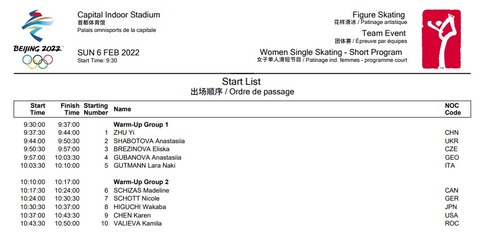 22 北京　団体　女子SP