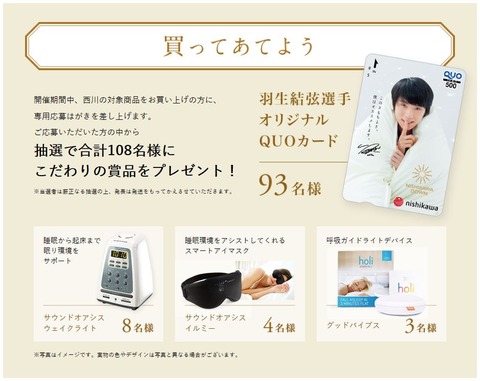 2019 西川羽毛ふとんキャンペーン 2