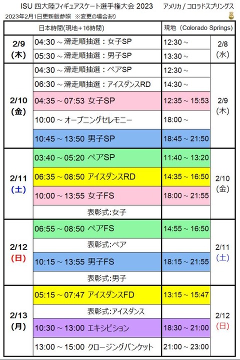 4CC 2023  スケジュール