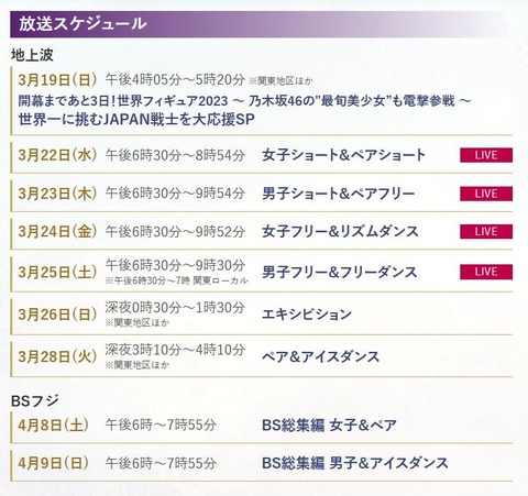 23 world 放送スケジュール