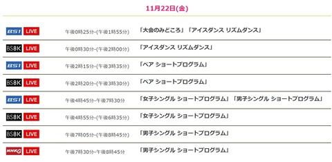 19 NHK  22日　放送予定