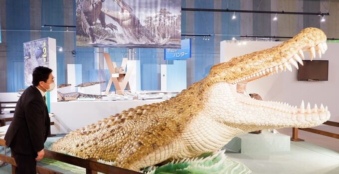 白亜紀時代の巨大ワニ復元 「大地のハンター展」 9日開幕